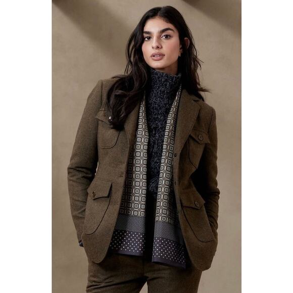 Banana Republic Expedition Blazer Mountain Olive Green Wool Jacket NWT - Picture 1 of 14